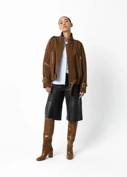 LEATHER SHORTS PETRA FIT