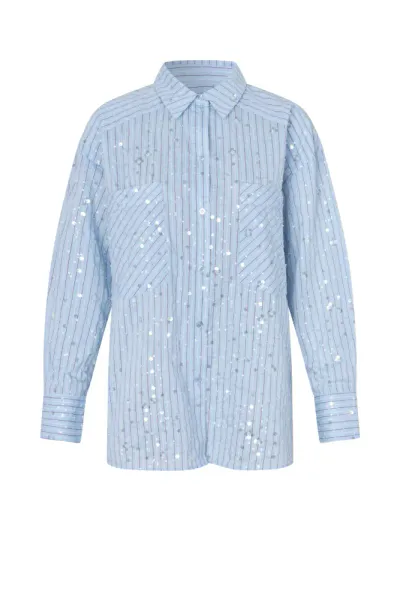 Elliecras Shirt - Blue Multi stripe